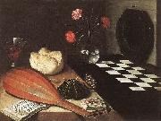 BAUGIN, Lubin Still-life with Chessboard (The Five Senses) fg oil on canvas